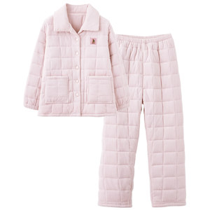 Mrs. Sili couple pajamas for winter women thickened plush three-layer cotton super thick men's winter cotton jacket home clothes
