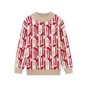 Duoduo Boys Red Sweater Autumn and Winter 2025 New Children's Medium-Grand Children Thickened New Year Sweater Winter Clothing