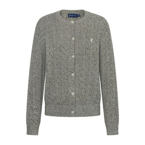 POLOWALK Women's Knitted Sweater Autumn and Winter New Solid Color Simple Round Neck Long Sleeve Cardigan Women's Cable Sweater