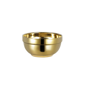 
304 stainless steel platinum bowl food-grade double-layer golden rice bowl heat-insulated and anti-fall home canteen adult eating bowl