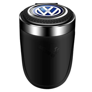 Metal liner car ashtray with night light