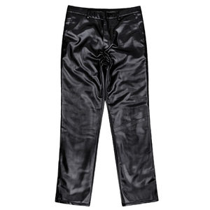 Winter thick waist -protective knee and leather pants men's loose plus velvet motorcycle riding windproof and warm generation leather cotton pants