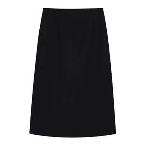 
Black woolen skirt for women in autumn and winter mid-length straight high waist slim slimming slit women's one-step temperament skirt