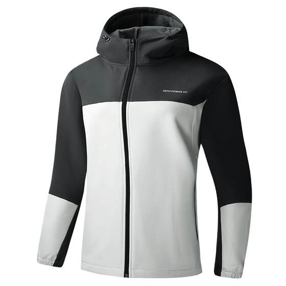 
361 Sports Jacket 2026 Spring New Men's Woven Velvet Hooded Warm Top Outdoor Sports Jacket