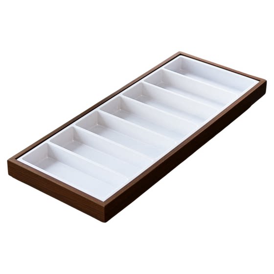 
Glasses storage box, black walnut wood grain 7-grid sunglasses counter display display rack, multi-grid special for stall setting