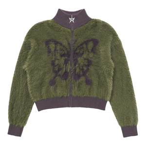 Sleepzoo 23AW Autumn/Winter Maillard Vintage Hippocampus Plush Short Coat Women's Spicy Girl Sweater Cardigan