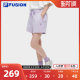 FILA FUSION斐乐潮牌针织短裤女2024夏新款时尚简约休闲宽松裤子