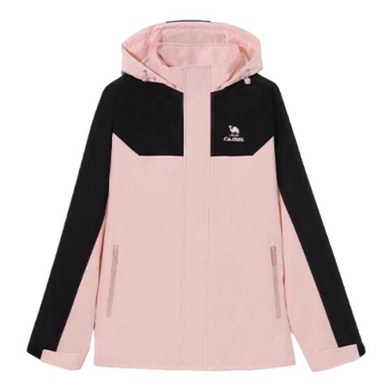 Camel sports jacket female windproof waterproof and fleece mountaineering clothing soft shell jacket, warm fleece, three anti -run jacket men