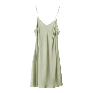 Jinsanta silk nightgown silky 100% mulberry silk sexy suspender skirt pajamas women's simple solid color home clothes