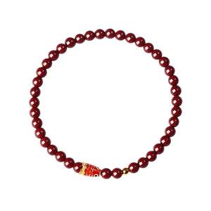 
New cinnabar bracelet for women in the palace, genuine purple gold sand koi carp, year of birth bracelet, prosperous bracelet for mother's birthday gift
