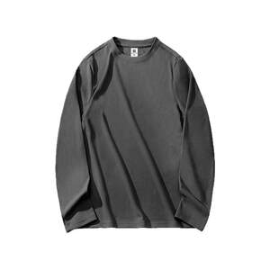 
Double-sided German velvet base shirt long-sleeved T-shirt men's trendy brand plus velvet inner wool round neck autumn and winter body trouser top men