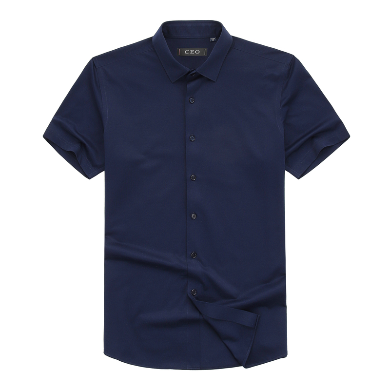 雅戈尔旗下CEO男士短袖衬衫夏季新款官方商务休闲针织衬衫4611