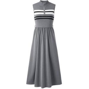 
PEACEBIRD Women's Spring Striped Slightly Elastic High Waist Pattern Knitted Splicing Dress A1FAE1440