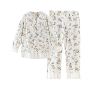 
Happy Bear Pregnant Women Spring and Autumn Confinement Clothes Antibacterial and Anti-mite Women's Nursing Clothes Set Maternity Clothes Two-piece Set