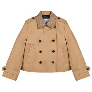 
COACH/Coach Outlet Women's Classic Logo Presbyopia Khaki Short Windbreaker Barn Wind Jacket High-end