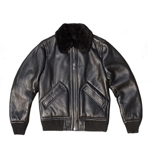 
Off-season sale lapel slim Australian fur integrated genuine leather leather jacket men's jacket flight suit version warm and comfortable