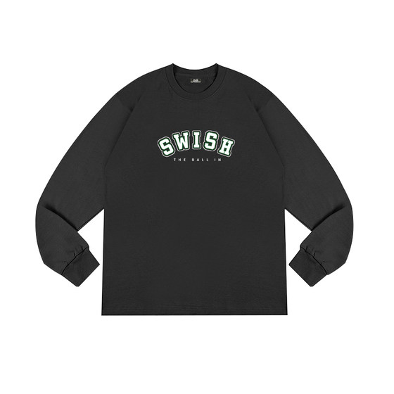 
Swish Ball American basketball long-sleeved T-shirt men's spring and autumn sports pure cotton loose training clothes shooting clothes T-shirt