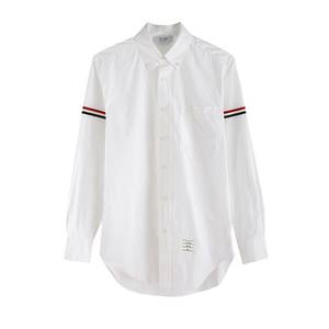 [Gift return treasure] TUMA TB pure cotton autumn and winter new long-sleeved double-sleeved white shirt men and women shirt