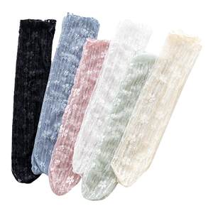 
Stacked socks for women's middle socks lace spring and summer hollow princess style jk ultra-thin ins trendy mesh lace lace stockings