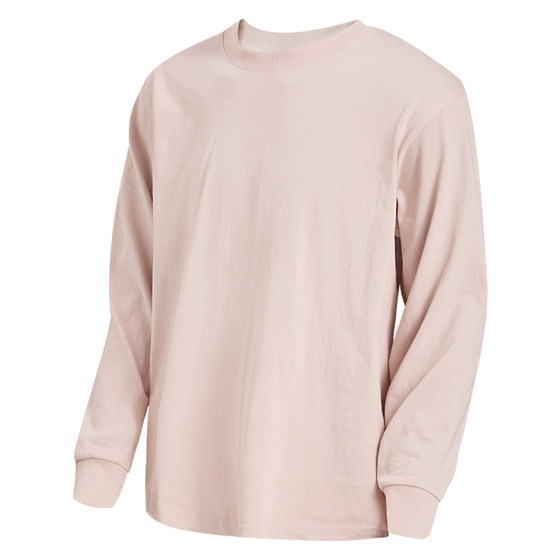 
260g heavyweight small neckline long-sleeved T-shirt men's pure cotton spring and autumn sweatshirt white 2026 autumn and winter inner layering shirt