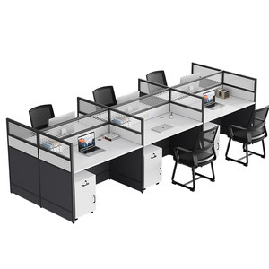 
Staff office desk chair combination computer desk simple modern four and six persons screen locker office desk staff position