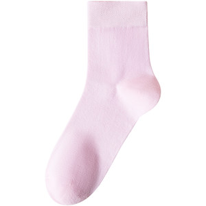
Langsha Xinjiang pure cotton socks for women spring and summer mid-calf socks solid color breathable antibacterial and deodorant long cotton socks for women