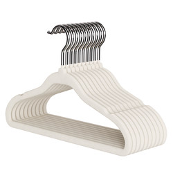 Anti-slip household seamless storage anti-sharp corner flocking hanger