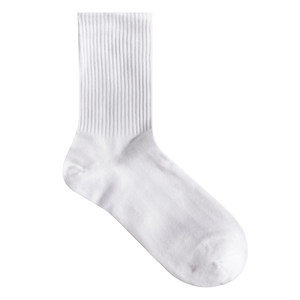 Himade Japanese basic black and white combed cotton men and women middle socks solid color vertical stripes daily commuting long socks
