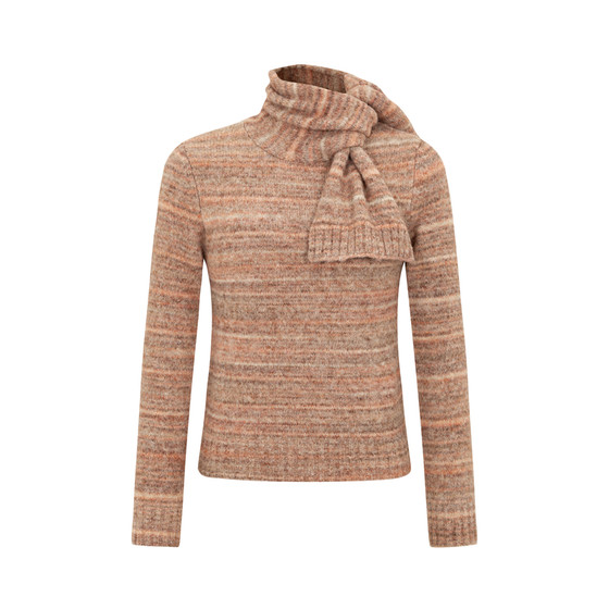 dorydory pink and orange sunset dyed scarf collar sweater women's pullover autumn and winter new knitted turtleneck top