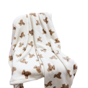 
ins wind teddy bear flannel blanket cute cartoon casual nap sofa blanket office air conditioning blanket cover blanket