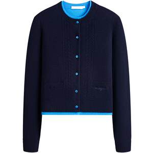 
[Pure Wool] Navigare Italian Small Sailing Fake Two-Piece Knitted Sweater Women's Autumn and Winter New Commuting Sweater