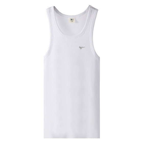 
Seven Wolf Vest Men's Pure Cotton Summer Tight Sports Hurdles Thick Needle Thread American Fitness Vertical Stripe Sweatshirt