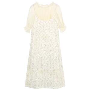 
[59/piece] EPTISON summer women's dress niche suspender fairy chiffon sequined long skirt two-piece set