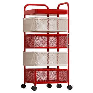 
Rotatable bedroom storage rack, mobile floor-standing multi-layer storage rack, multi-functional household snack toy storage rack
