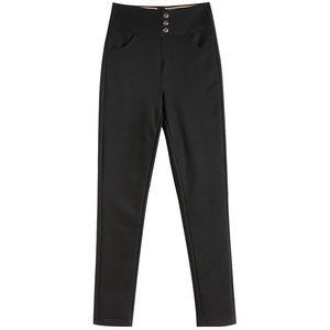 
Mengshuya small feet down pants for women in 2024 winter new high-waisted outerwear base black three-pin buckle small feet