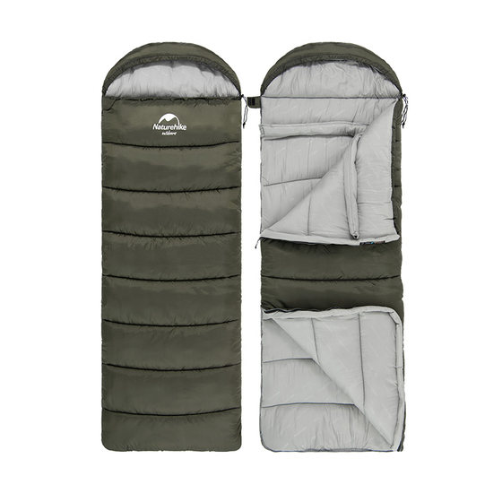 
Portable envelope with hooded cotton sleeping bag for winter outdoor camping single person thickened splicing double tent warm sleeping bag