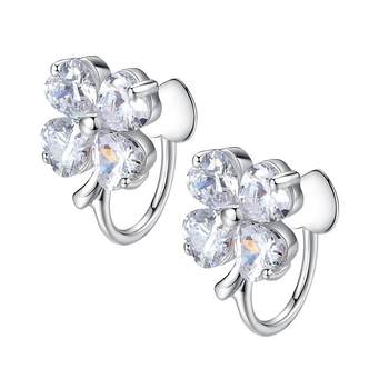 
[New Year's Gift] Four-leaf clover sterling white fungus earrings