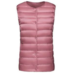 Flying in the Snow Autumn New Basic Comfortable and Lightweight Women's Short Warm Inner Rib Down Vest Jacket