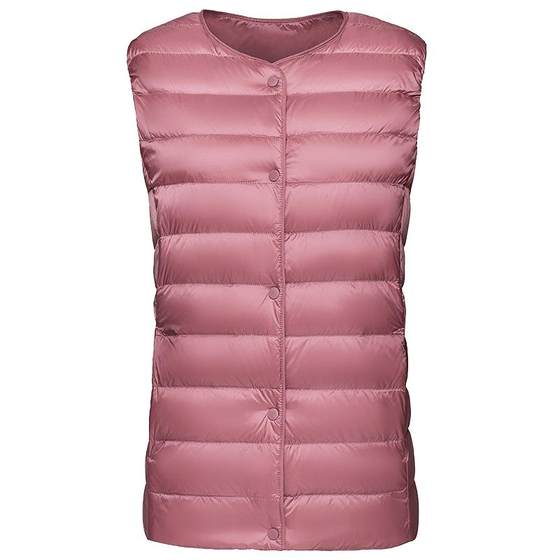 Flying in the Snow Autumn New Basic Comfortable and Lightweight Women's Short Warm Inner Rib Down Vest Jacket