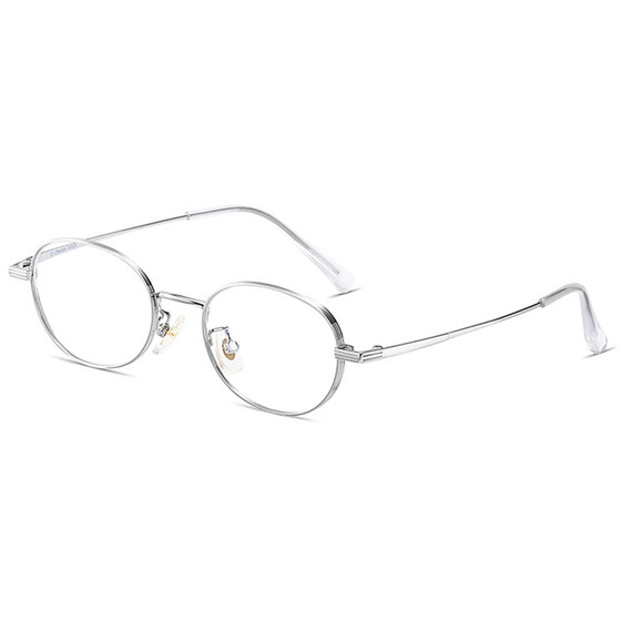 
Ultra-light pure titanium small frame glasses for women myopia can be matched with a height-count anti-blue light round face to make them look slim and cold silver eyes lens frame