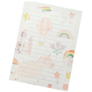 
Cartoon animal letter paper envelope set Romantic writing blank lined paper for love letters Simple literary and fresh draft paper