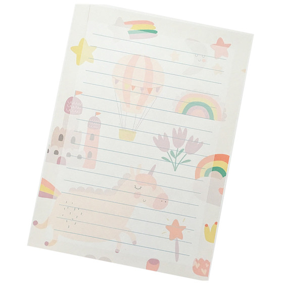 
Cartoon animal letter paper envelope set Romantic writing blank lined paper for love letters Simple literary and fresh draft paper