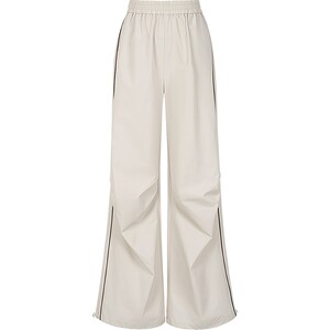 KBNE beige wide-leg pants split line design woven casual pants for women in summer sports style curling trousers for women