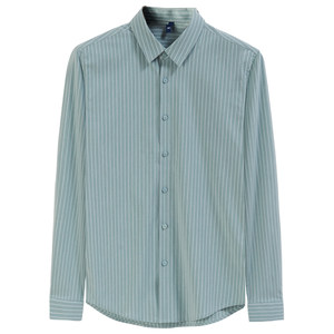 Men's long-sleeved high-end striped custom-made seamless technology autumn and winter suits and striped men's shirts