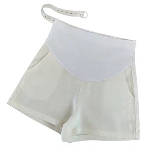 
Tencel linen maternity wide-leg shorts spring and summer thin outer wear shorts that do not tighten the belly and support the belly during pregnancy for small people