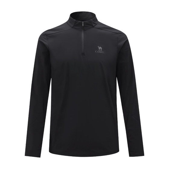 
Camel men's quick-drying long-sleeved T-shirt men's sports outdoor new breathable sweat-absorbent top sun protection summer stand-up collar