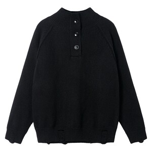 
Boys winter clothing Korean style black thickened half turtleneck sweater 2026 new student children half cardigan knitted jacket