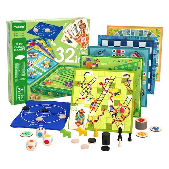 mideer children's flying chess educational checkers toy 32-in-1 multifunctional board game birthday gift