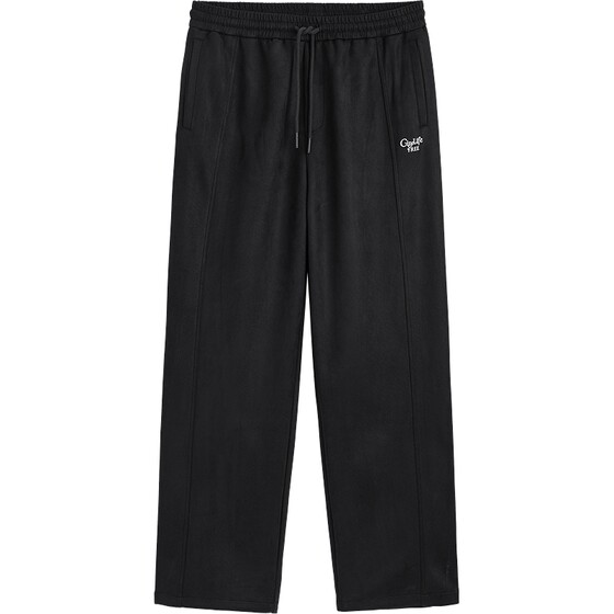 Peacebird men's fashion casual pants straight texture sports sweatpants retro drooping black men's trousers trendy