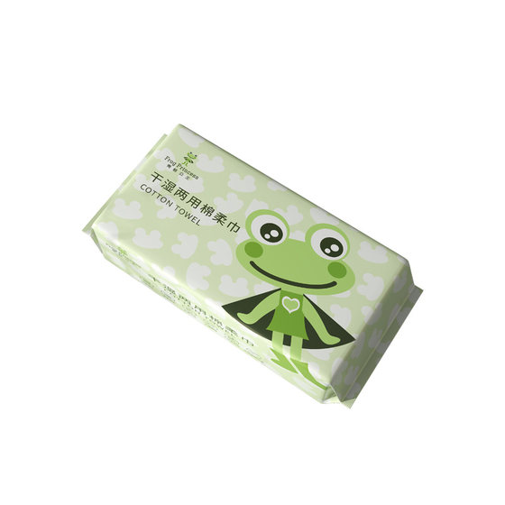 
Frog Princess baby cotton soft wipes disposable baby dry and wet wipes dual-use face removable cleansing wipes